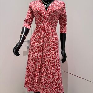 Isabella Oliver Red Floral Twist-Detail Dress